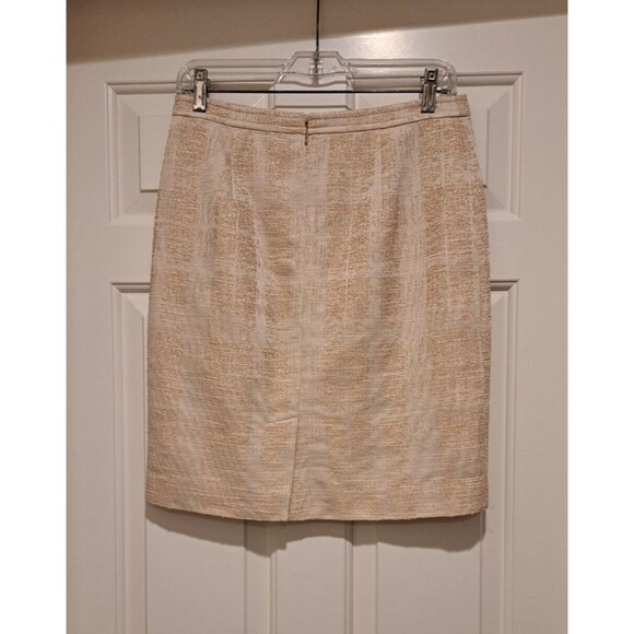 Tory Burch Jacquard Devora Tweed Brocade Skirt 4 Pencil Slight Metallic Lined - Picture 2 of 15